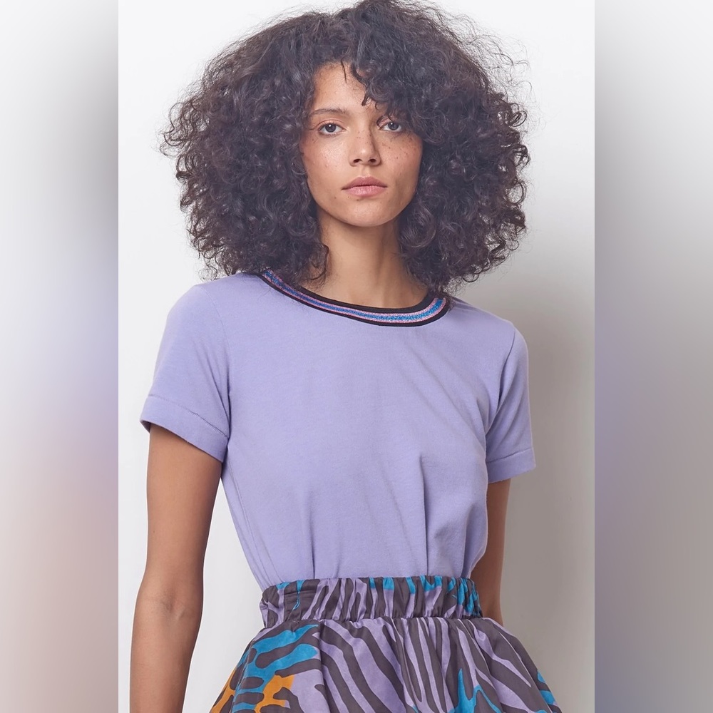 Corey Lynn Calter Molly Ringer Tee in Purple